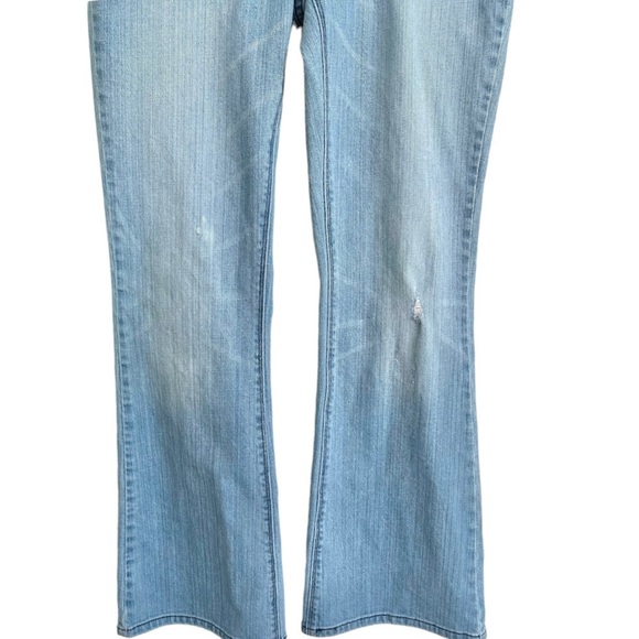 Levi's Retro 70's 423 Flare Jeans Low Rise White Washed Zip 2 Button Size 11/30 - Picture 5 of 14